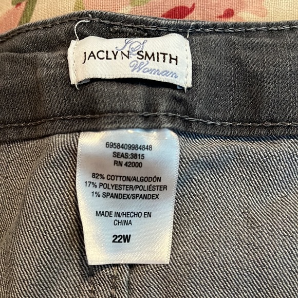 JACLYN SMITH Size 22W Lightweight Stretch Denim GRAY Cotton Blend $59 NEW - Picture 9 of 13
